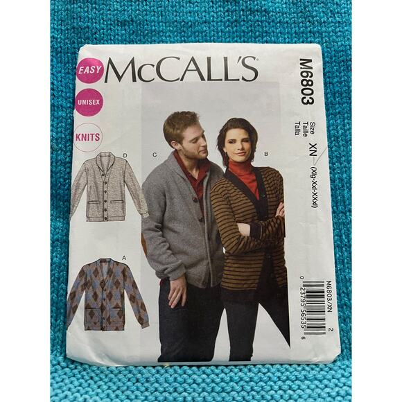 McCalls 6803 Sewing pattern Cardigan V neck size XL XXL XXXL - Picture 1 of 7